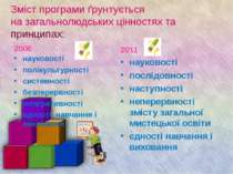 Зміст програми ґрунтується на загальнолюдських цінностях та принципах: 2006 н...