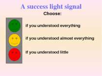 A success light signal Choose: if you understood everything if you understood...