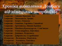 Хроніка визволення Донбасу від німецьких загарбників 1 вересня – Сніжне, Крас...