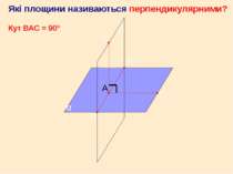 Які площини називаються перпендикулярними? Кут ВАС = 90° А Е С В D α β