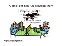 A black cat has run between them Чорна кішка пробігла