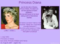 Princess Diana 1 July 1961 Princess of Wales two sons, Princes William and Ha...