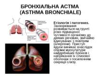 БРОНХІАЛЬНА АСТМА (ASTHMA BRONCHIALE) Етіологія і патогенез. Захворювання роз...