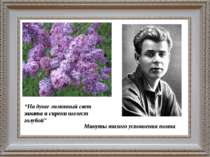 “На душе лимонный свет заката и сирени шелест голубой” Минуты тихого успокоен...