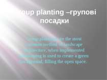 Group planting –групові посадки Group plantings are the most common method of...