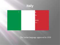 Italy The Italian language approved in 1958