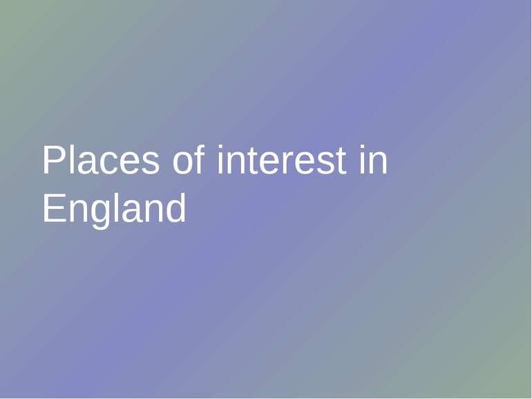 Places of interest in England