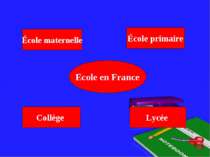 Ecole en France École maternelle École primaire Collège Lycée