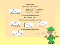 ∆АВС: А, В, С — вершини; АВ, ВС, АС — сторони; A, B, Трикутник 1. Означення. ...