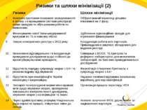 Ризики та шляхи мінімізації (2) Ризики Шляхи мінімізації 7 Можливе зростання ...