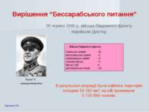 Вирішення “Бессарабського питання” 28 червня 1940 р. війська Південного фронт...