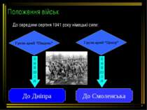 Положення військ До середини серпня 1941 року німецькі сили: Група армії “Пів...