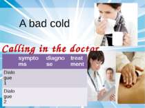 A bad cold Calling in the doctor symptoms diagnose treatment Dialogue 1 Dialo...