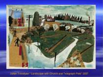 Julian Trevelyan “ Landscape with Church and Telegraph Pole” 1937