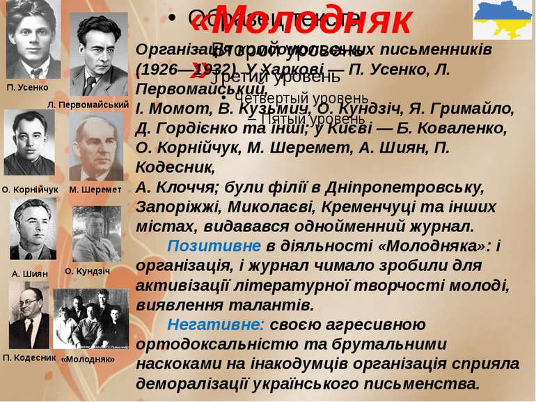 «Молодняк» Організація комсомольських письменників (1926—1932). У Харкові — П...