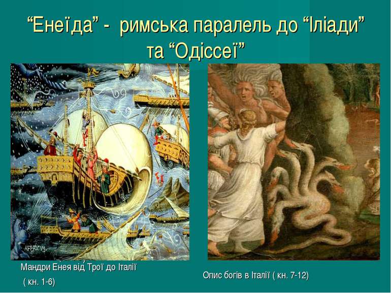 “Енеїда” - римська паралель до “Іліади” та “Одіссеї” Мандри Енея від Трої до ...