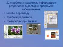 Для роботи з графічною інформацією розроблене відповідне програмне забезпечен...