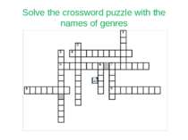 Solve the crossword puzzle with the names of genres