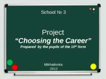 School № 3 Project “Choosing the Career” Prepared by the pupils of the 10th f...