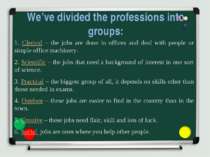 We’ve divided the professions into groups: 1. Clerical – the jobs are done in...