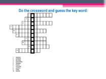 Do the crossword and guess the key word:
