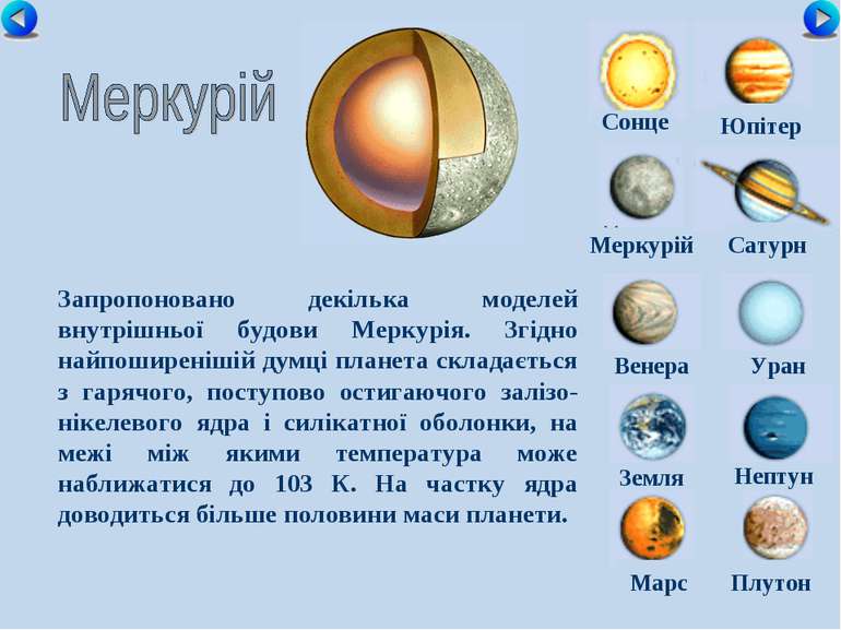 Сонце Меркурій Сатурн Венера Уран Земля Нептун Юпітер Марс Плутон Запропонова...