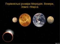 Порівняльні розміри Меркурія, Венери, Землі і Марса