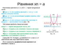 Рівняння xn = a Розглянемо рівняння xn = a, де n — парне натуральне число. Як...