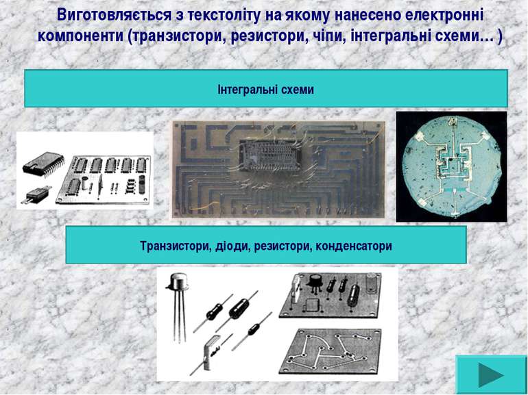 Виготовляється з текстоліту на якому нанесено електронні компоненти (транзист...