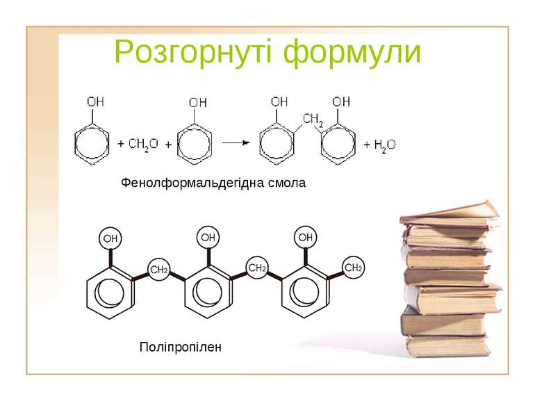 Розгорнуті формули Фенолформальдегідна смола Поліпропілен