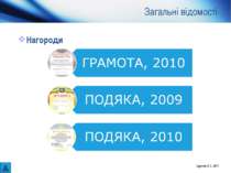 Загальні відомості Нагороди Цуркан С. І., 2011 Цуркан С. І., 2011