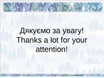 Дякуємо за увагу! Thanks a lot for your attention!