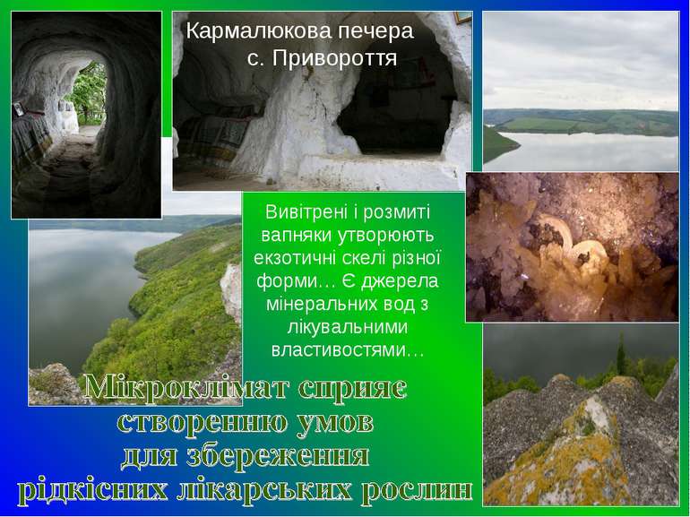Кармалюкова печера с. Привороття Вивітрені і розмиті вапняки утворюють екзоти...
