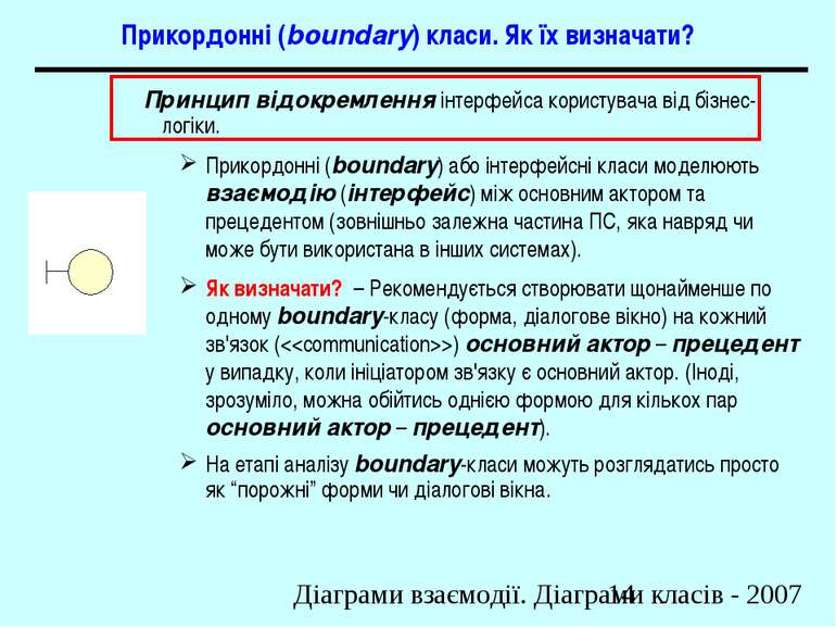 Прикордонні (boundary) класи. Як їх визначати? Принцип відокремлення інтерфей...