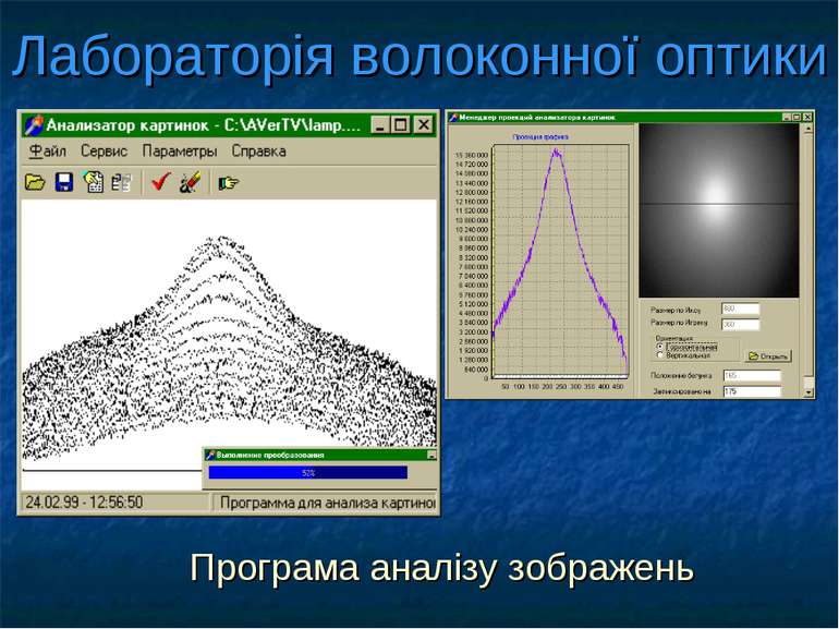 Лабораторія волоконної оптики Програма аналізу зображень