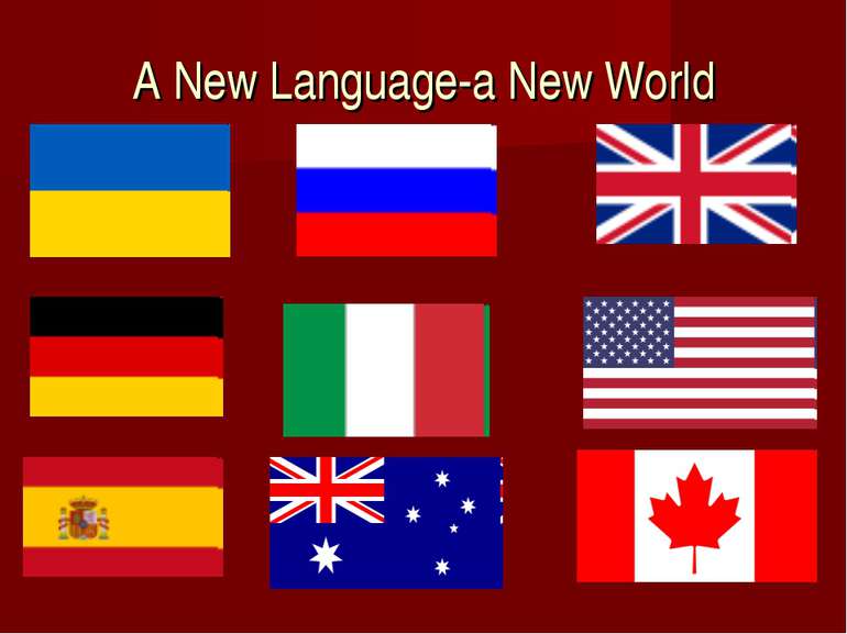 A New Language-a New World