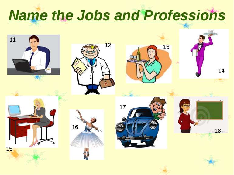 Name the Jobs and Professions 12 11 13 14 15 16 17 18