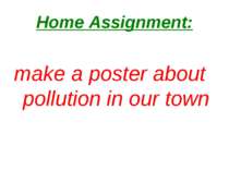 Home Assignment: make a poster about pollution in our town