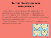 Тест А. Бєлова містить “паспорти” темпераментів, які складаються з переліку р...