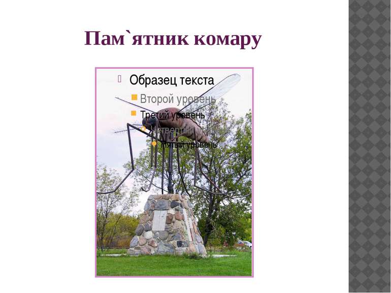 Пам`ятник комару Місто Комарно (Komarno) в Словакії Еще один комар установлен...