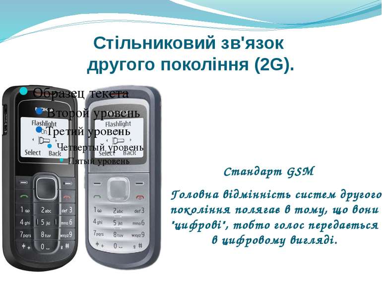 Стільниковий зв'язок другого покоління (2G). Стандарт GSM Головна відмінність...