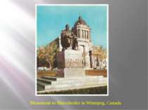 Monument to Shevchenko in Winnipeg, Canada