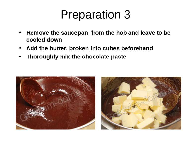 Preparation 3 Remove the saucepan from the hob and leave to be cooled down Ad...