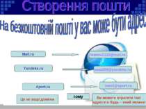 Mail.ru Yandeks.ru Aport.ru ivanov1122@mail.ru vasa008@yandeks.ru ivan1@aport...