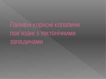 Паливні корисні копалини пов’язані з тектонічними западинами