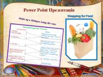 Power Point Презентація Shopping for Food Make up a dialogue using the cues