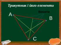 Висоти А B C Трикутник і його елементи Макаренко І.Л. КЗШ № 31