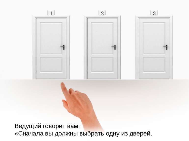 Ведущий говорит вам: «Сначала вы должны выбрать одну из дверей.