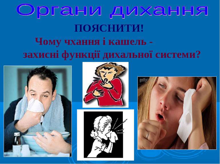 Чому чхання і кашель - захисні функції дихальної системи? ПОЯСНИТИ!