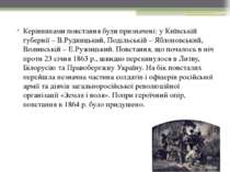 Керівниками повстання були призначені: у Київській губернії – В.Рудницький, П...